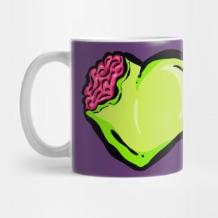 My Green Voodoo Dead Zombie Heart and Brains Mug